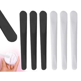 KAPSING Pack of 6 Spatulas, Cosmetic Spatula, Mask Brush, Plastic Makeup Spatula, Cream Spoon for Face Mask (White and Black)