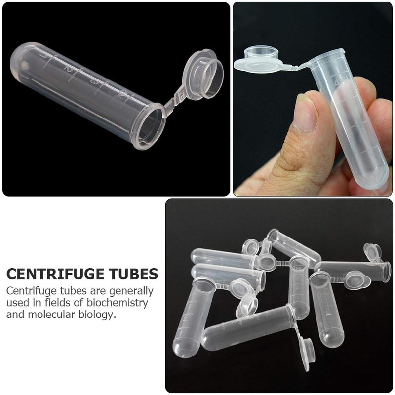 Baluue 5ml Tubes, Microcentrifuge Graduated Tube with, Polypropylene Small Sample