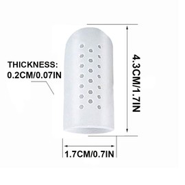 10 Pcs Silicone Finger Cots with Air Holes, Finger Protector Sleeve Covers for Writing, Abrasion and Pain Prevention Finger Cracking - White