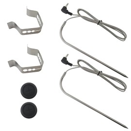 Xspeedonline 2-Pack Replacement Meat Probe Fit for Pit Boss Pellet Grills and Pellet Smokers. 3.5mm Plug Fit for Pit Boss Accessories Meat Probe. 2 Probe Grommet and 2 Stainless Steel Probe Clips