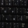 Pegatinas para teclado en español (latinoamericano) con letras blancas sobre