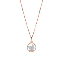 XENOX Power Tower XS3500RK Women's Necklace and Angel Pendant Rose Gold 925 Sterling Silver, Rose Gold