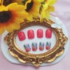 Square Press on Nails Short Fake Nails with Flower Designs