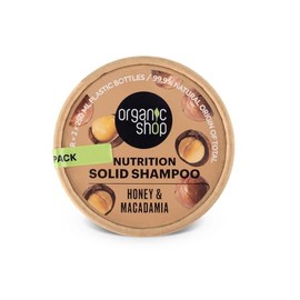 Organic Shop Barra de champú sólido: miel y macadamia para nutrición profunda, certificado orgánico Cosmos Natural, sin parabenos y 0% conservantes, e