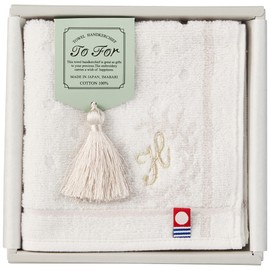 Stylem Takisada-Osaka TF3080H Initial Towel Handkerchief, Imabari Towel, Gift, 9.8 inches (25 cm), Embroidery, Made in Japan, Gift, Petite Gift, Birthday Gift, Mother's Day, New Life, Household