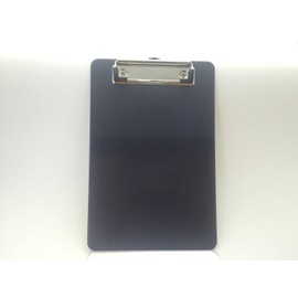 A5 Black Solid Plastic Clipboard - with Ruled Side
