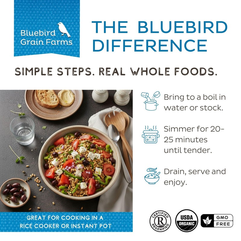 Bluebird Grain Farms Organic Whole Grain Einkorn, 1 Lb.