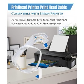 Printhead Printer Print Head Cable Fits for Epson 1390 1400 1410 1430 L1800 1500W EP4004 R260 R360 R380 R390 RX580 RX590 Printer