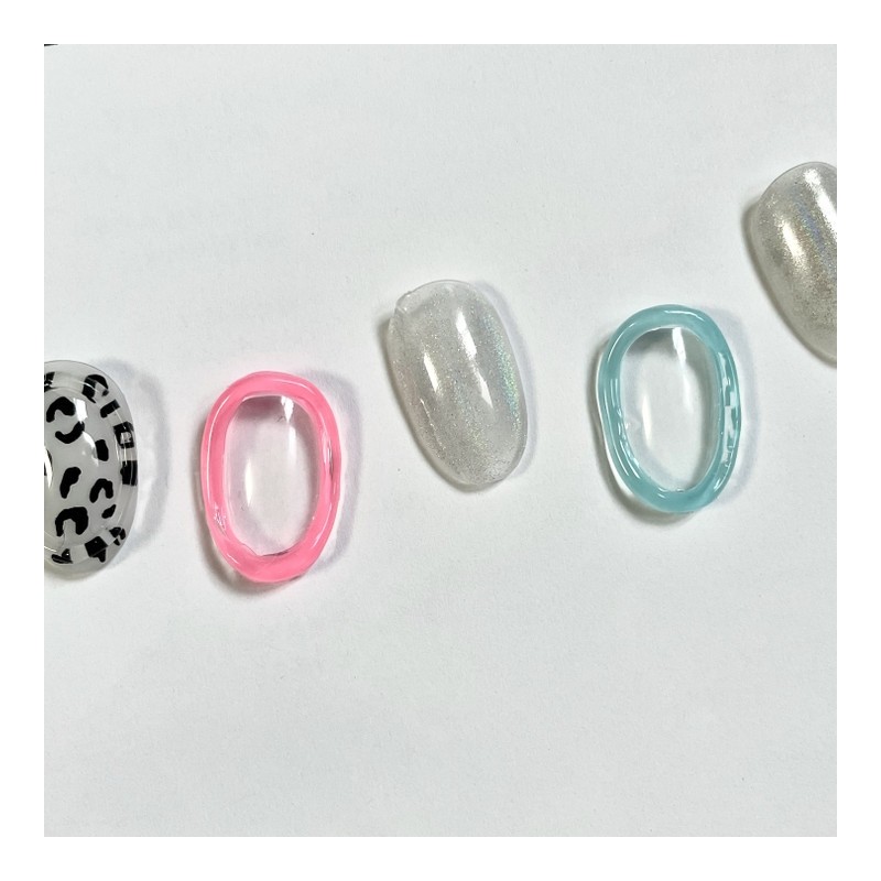 ˡᴬᴺᵀᶤˡ Leopard lump luminous handmade nail tip - Short Oval