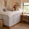 White Platform Dorm Bed Skirt Twin XL 42 Inch Drop,Extra