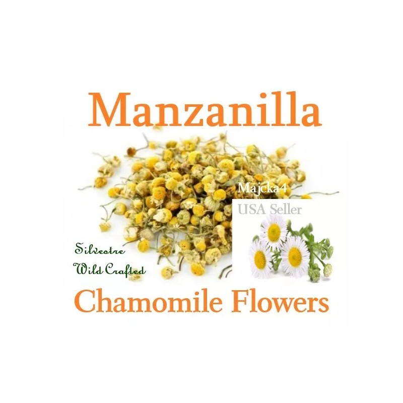 majcka4 Manzanilla Flor Mansanilla 3 oz. Hierba Matricaria chamomille tea
