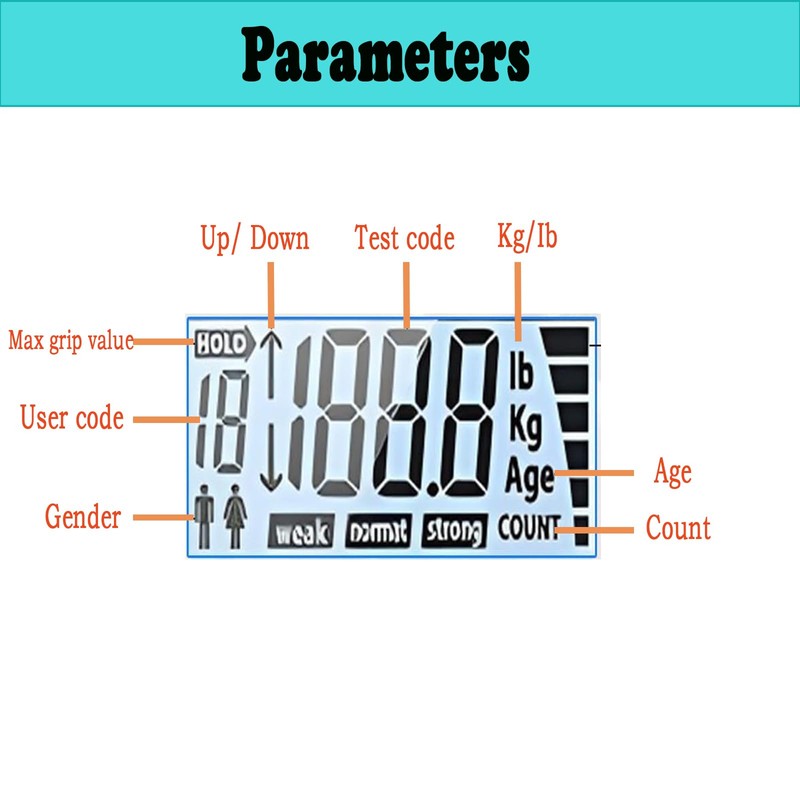 Digital Hand Force Meter 120 kg, Hand Dynamometer, Grip Strength