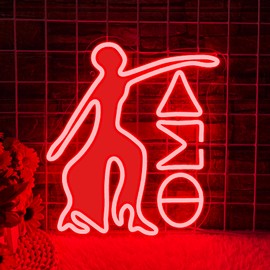 Dance Sorority Neon Sign, Red Printed Dimmable LED Sorority Neon Light Sign, USB Powered Dance Club Party Club Bedroom Decorative Neon Light, Holiday Gifts for Sister(13 * 11.8in)