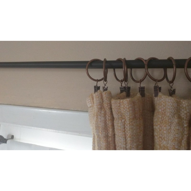 Xin store 40-Pack Copper Metal Curtain Rings with Clips (1.5")