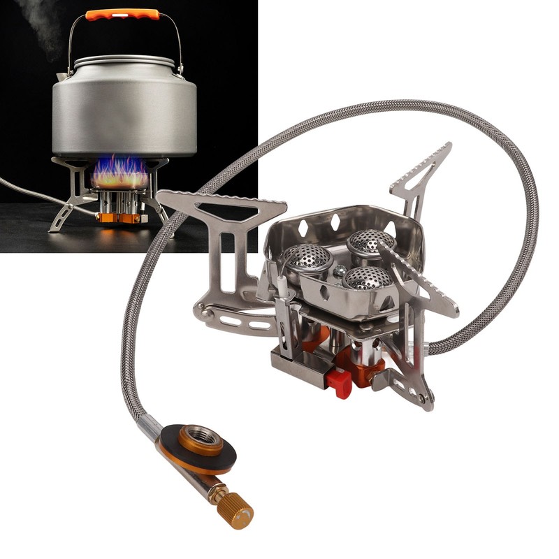 Mini Camping Gas Stove Windproof Stove Three Core Head Gas