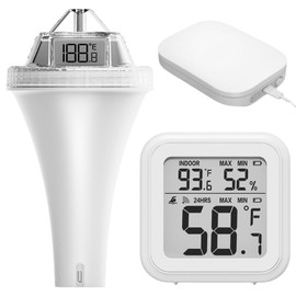 WiFi Pool Thermometer Floating App Pool Thermometer Wireless Digital Water Thermometer with Outdoor Sensor for Pond Indoor and Outdoor Swimming Pool