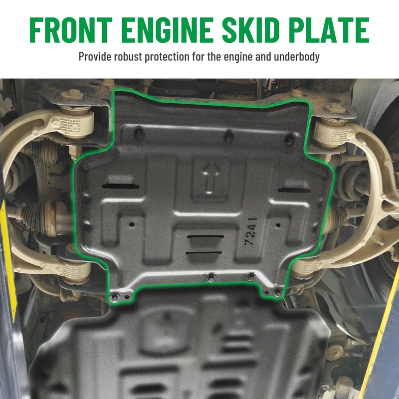 Racewill Front Engine Skid Plate, Engine Splash Shield Protection Guard