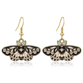 RofYof Butterfly Earrings for Women Unique Punk Scarab Ladybird Moth Cicada Bee Insect Dangle Earrings Colorful Lightweight Moth Wing Earrings Statement Earrings Party Jewelry (pink butterfly)