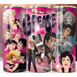 Handmade Grease Tumbler 20oz Skinny Cup Mug Stainless Steel w Straw