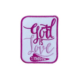 OKOMCM 1 John 4:16 God is Love 3'' Iron On Embroidered Patch, Cross Religious DIY Sew On Patches, Faith God Lovers Embroidered Patches for Clothes Backpacks Hats Denim, Scripture Gift for Christian