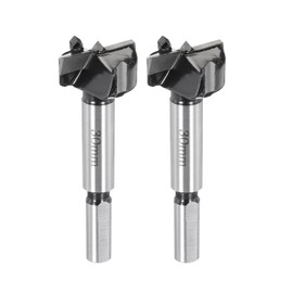 HARFINGTON 2pcs Forstner Drill Bit 30mm (1-3/16") K30/C1 Tungsten Carbide Tip Triangle Shank Wood Forstner Bit Opener Cutter for Hinge Hole Drilling Woodworking