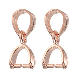 sourcing map 2Pcs 925 Sterling Silver Pinch Bail, 11mm Pendant Clasp Pendant Bail Connector Pinch Clip Bail Clasp for Jewelry Making Supplies Bracelet Necklace DIY Craft, Rose Gold