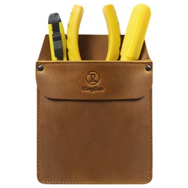 RingSun Genuine Leather Pocket Protector for Men, Durable Pocket Tool Pouch, Jeans Shirts Pocket Protector for Tools Pens