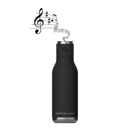 asobu Wireless Speaker Double Wall Insulated Stainless Steel Water Bottle 17 Ounce (Black)