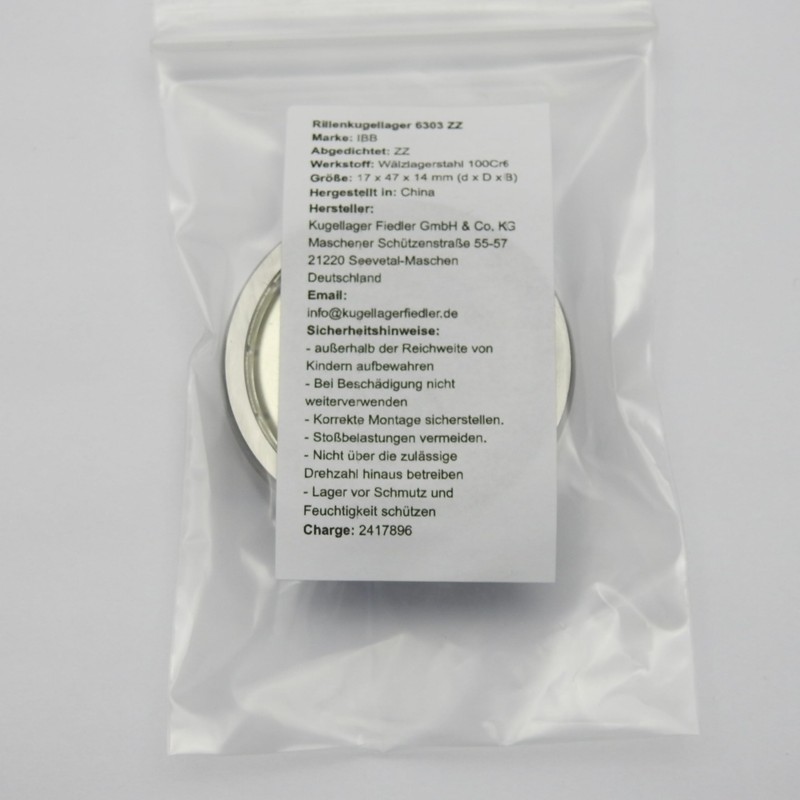 6203 ZZ (17 x 40 x 12 mm) Ball Bearing,
