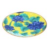 Kutani Ware Blue Suburban Kiln No. 5 Plate, Peony in