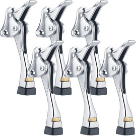 Kenning 6 Pcs Heavy Duty Door Stop 4 Inch Kickdown Metal Door Stopper Door Stoppers Wall Protector with Rubber Tip Easy to Install Adjustable Door Holder for Bottom of Door, Door Stops Replacements