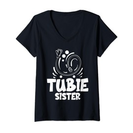 Womens Feeding Tube Awareness G Tube Accessories Tubie Sister V-Neck T-Shirt