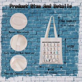 MNIGIU School Psychology Tote Bag School Psych Gift School Psych Thank You Gift Metal Health Gift Psychology Graduation Gift (Alphabet Tote)