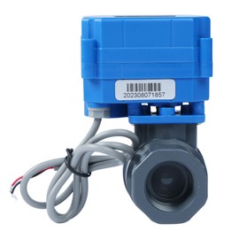 3/4 in UPVC Motorized Ball Valve - Plastic Electrical Ball Valve with Full Port, 2 Wire Auto Return, 9-36V AC/DC, Normally Closed