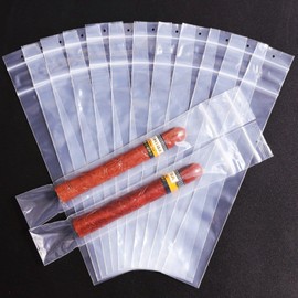 Eoho Double Ziplock PE Cigar Bags for Cigar Case, 50 Pack, 9.8” x 1.6” Reusable Cigar Humidor Bag for Travel Cigar Accessories, Portable Cigar Humidor Packets for Storage Packing Cigar (4 Mil, 50Pcs)