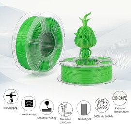 iSANGHU High Speed PLA Filament, 3D Printer PLA Filament 1.75mm +/- 0.02 mm, Fast Printing, Supports Printing Speeds from 30 to 600 mm/s (Green)