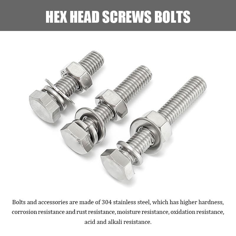 4Pcs M8 x 35mm Stainless Steel Bolt Kit - Hex
