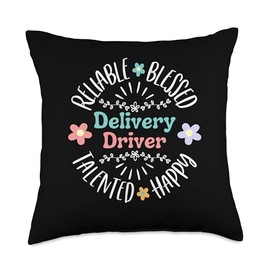 Cool Delivery Driver JArt For Men Women Delivery Services Throw Pillow