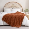 Burnt Orange Throw Blanket for Couch Sofa Bed 60x80 inches,Fleece