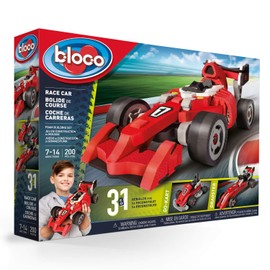 Bloco Toys 3 in 1 Race Car | STEM Toy | Formula 1, Go Kart & Dragster | DIY Building Construction Set (200 Pieces)