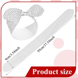Hicarer 2 Pieces Polka Dot Headband Bandana Headband 50s Costume Hair Accessories Bows Wide Headwrap for Women and Girls (Small Dots,White)