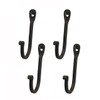 Early American Single Prong Wrought Iron Hooks, Set of 4