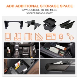 4PCS for Ford Bronco Accessories 2024 2021 2022 2023 2/4 Door Auto Car Interior Bronco Accessories Console Shifter Storage,Glove Box Dividers Organizer,Door Handle Organizer,Armrest Storage Box