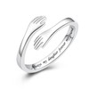 JLYY S925 Sterling Silver Hug Ring for Daughter Teen Girls