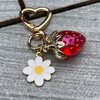 jeunecheval Strawberry Bag Charms Cute Heart Keychains Accessory for Purse