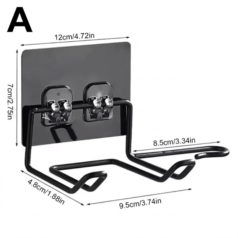 Hair Dryer Holder for Bathroom – Stainless Steel Wall-Mounted Storage
