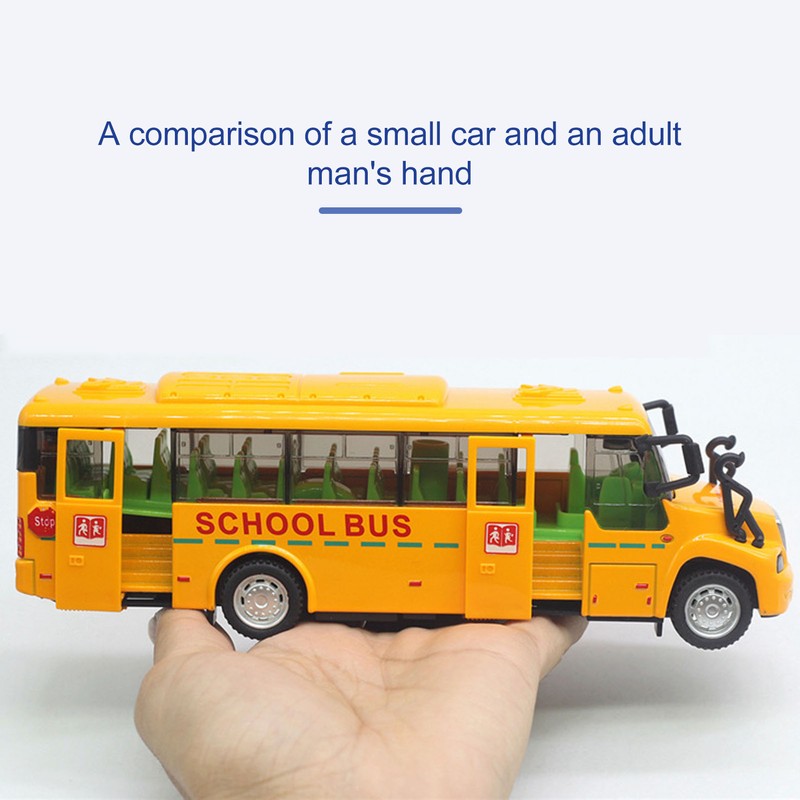 School Bus Model Yellow Die Casting Alloy Openable Door Realistic