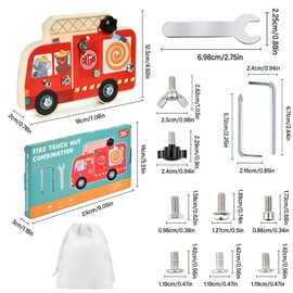 LETTERASHQP Montessori Toy from 3 4 5 6 Years Wooden Screw Board Children Montessori Wooden Toy Screw Boards Motor Skills Toy Children Motor Skills Board Learning Toy for Boys Girls Gifts