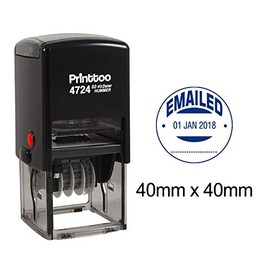 Printtoo Office Stationery Round Dater Stamp with Emailed Text Date Self Inking Rubber Stamp-Blue