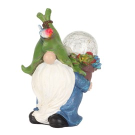 Faceless Doll Statue Exquisite Solar Powered Light Bright Colors Durable Resin Garden Sculpture for Outdoor Lawn Yard